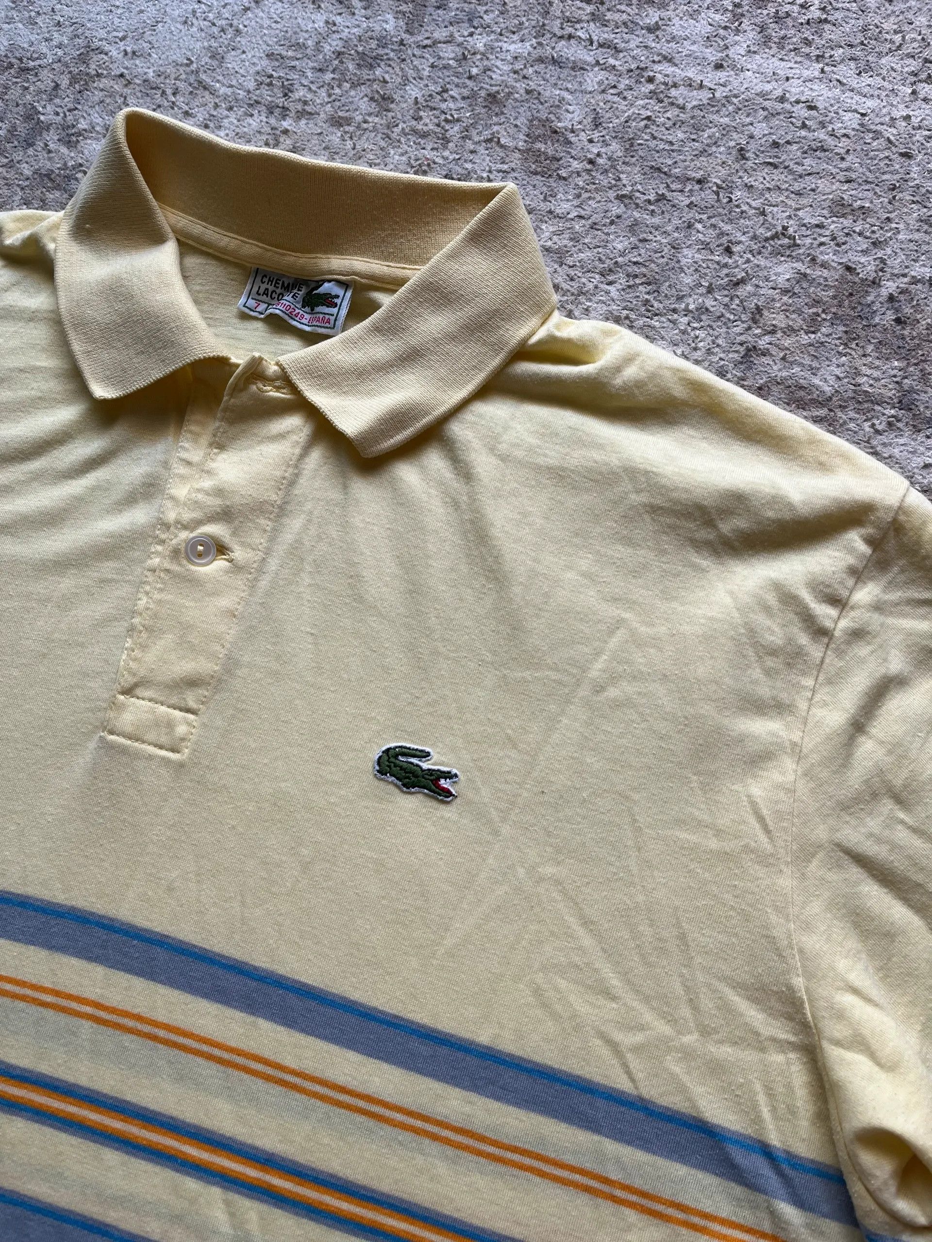 Lacoste Lacoste Polo Shirts Vintage 90's Sz 7 / XL Yellow Size US XL / EU 56 / 4 - 2 Thumbnail