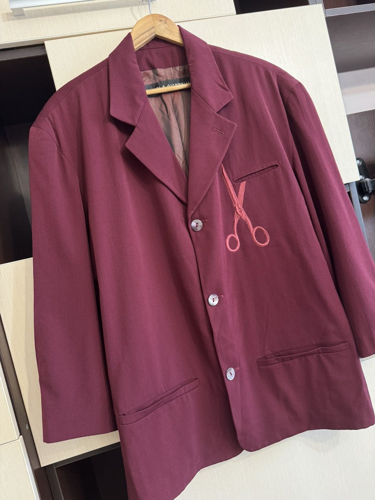 Calugi e Gianelli Calugi E Giannelli Vintage Embroidered Scissors Mens Blazer Size 44R - 4 Thumbnail