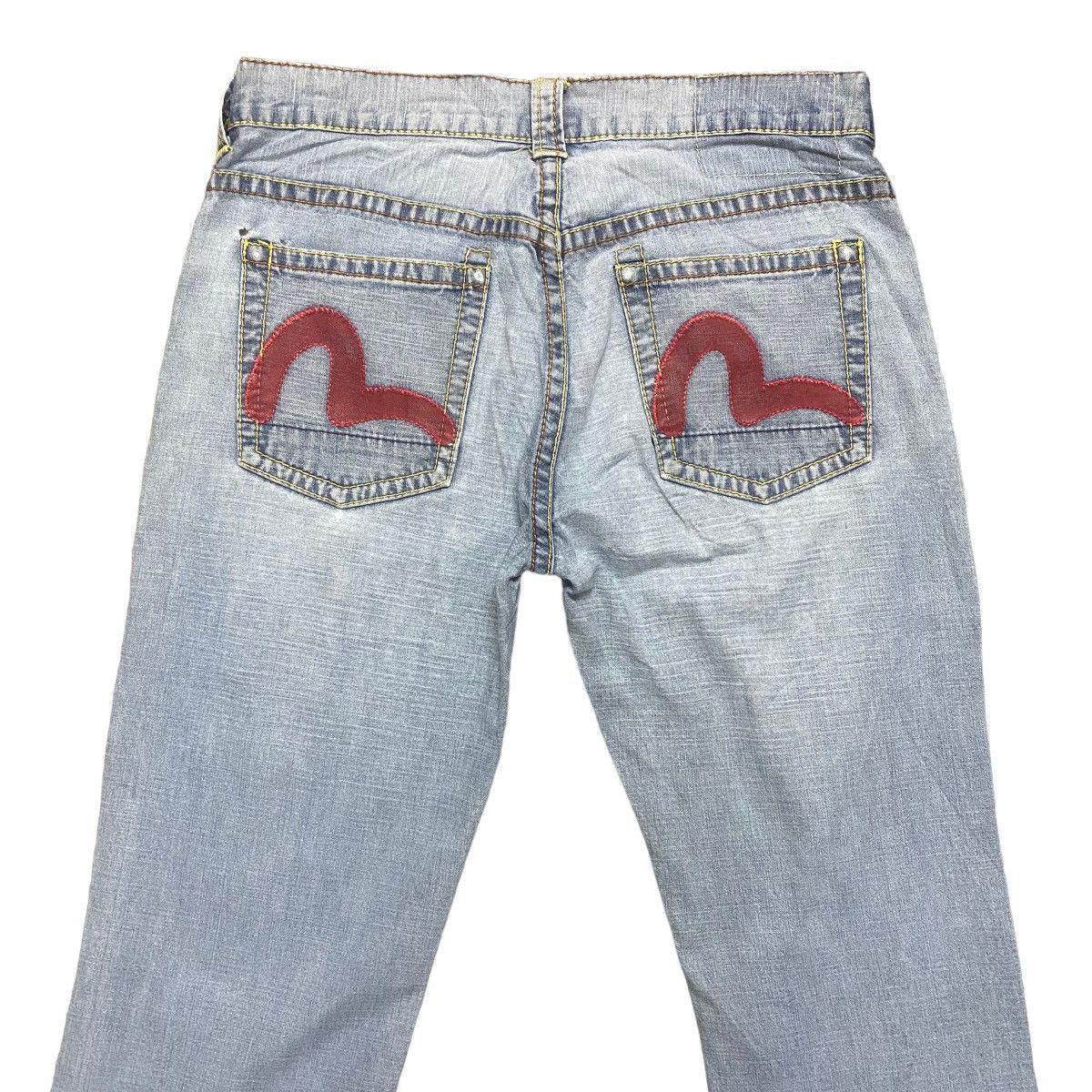 Evisu Evisu Light Denim Flare Jeans Thrashed Size 30" / US 8 / IT 44 - 9 Thumbnail