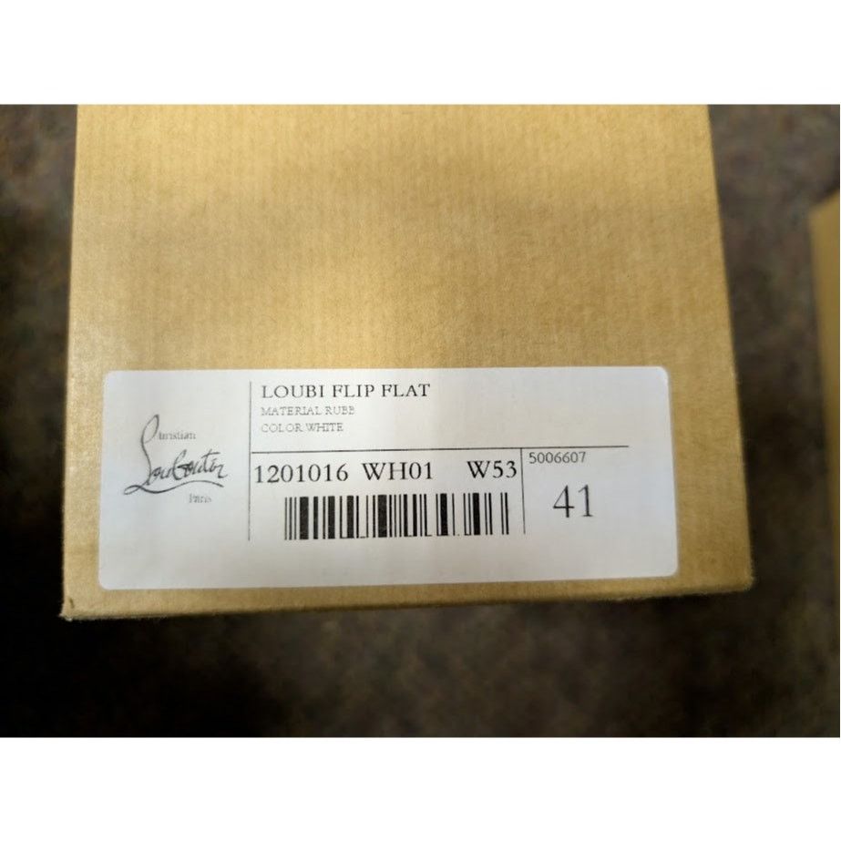 Christian Louboutin o1rshd1 Loubi Flip Flat Slippers in White Size US 8 / EU 41 - 23 Thumbnail
