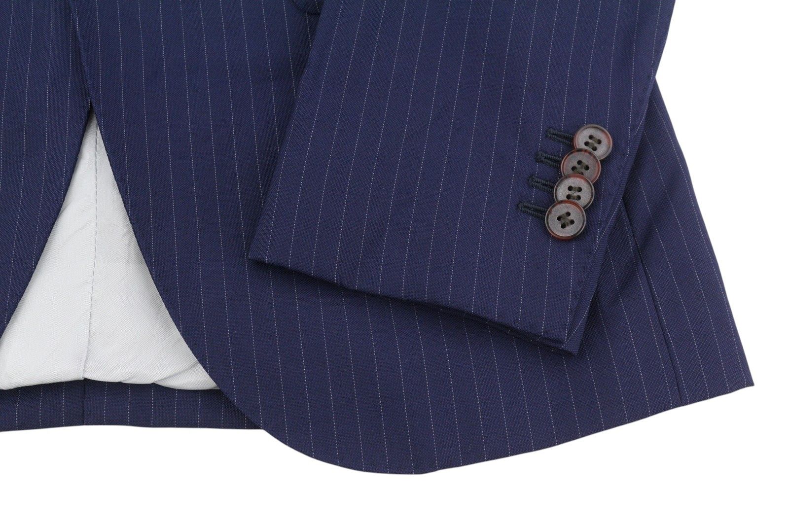 Suitsupply LAZIO UK32R Blue Wool Slim Pinstriped Blazer 85713 Size 34S - 6 Thumbnail