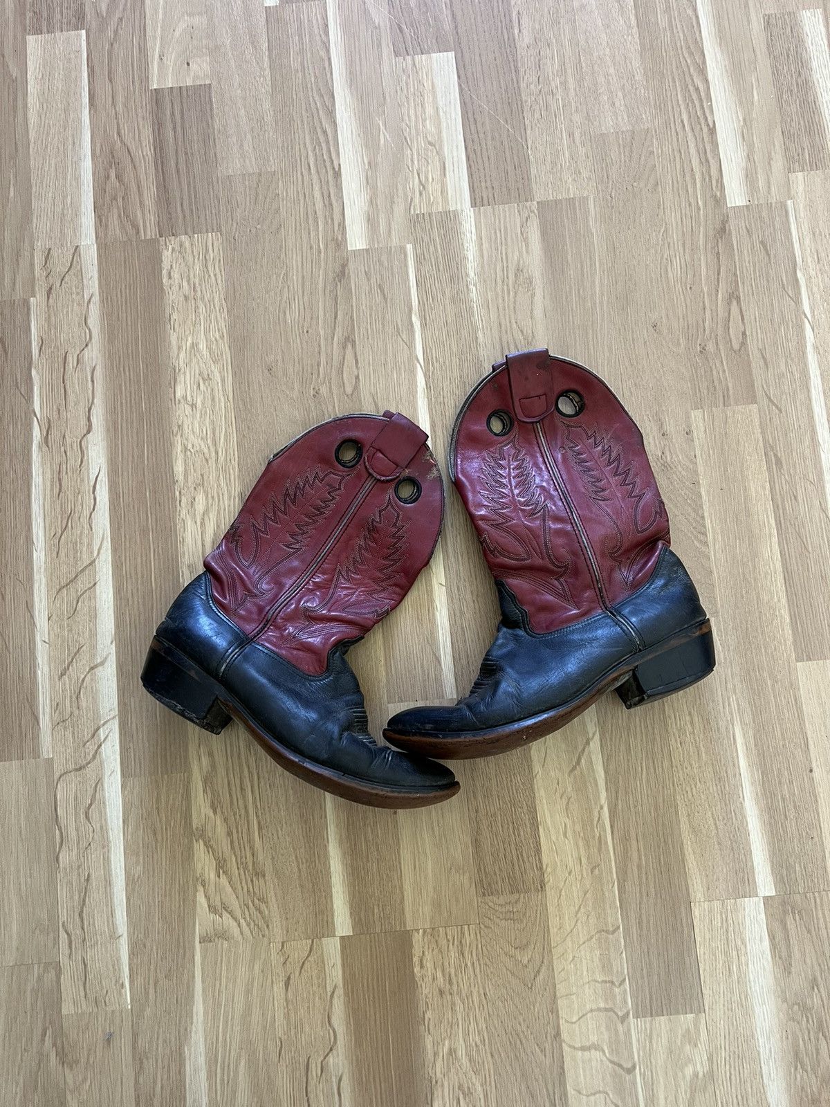 Durango × Leather × Vintage Vintage Durango Red Leather Cowboy Boots western 90s Size US 11 / EU 44 - 1 Thumbnail