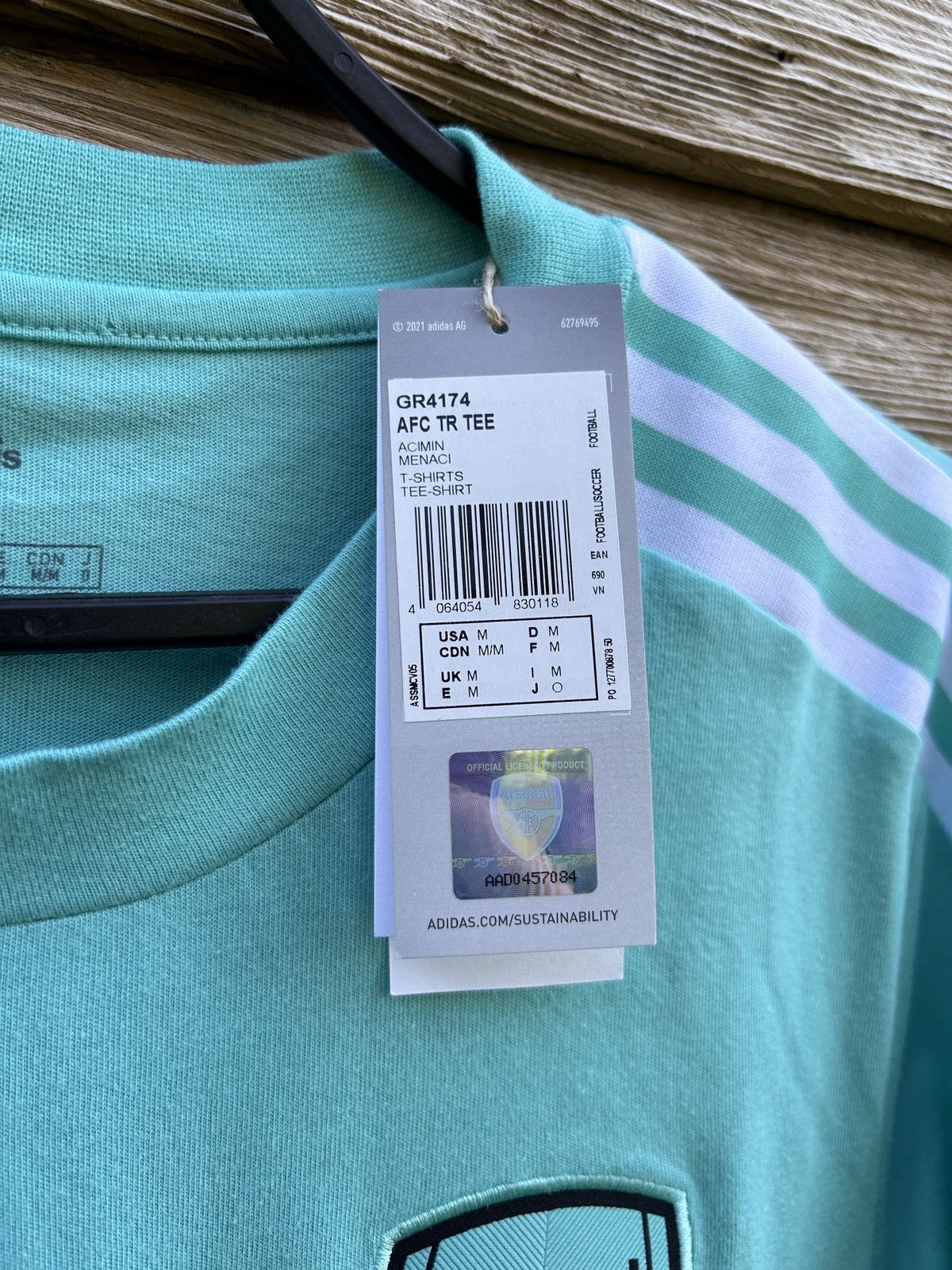 Adidas BNWT Adidas Arsenal FC Short Sleeve Cotton T-Shirt Size US M / EU 48-50 / 2 - 6 Thumbnail