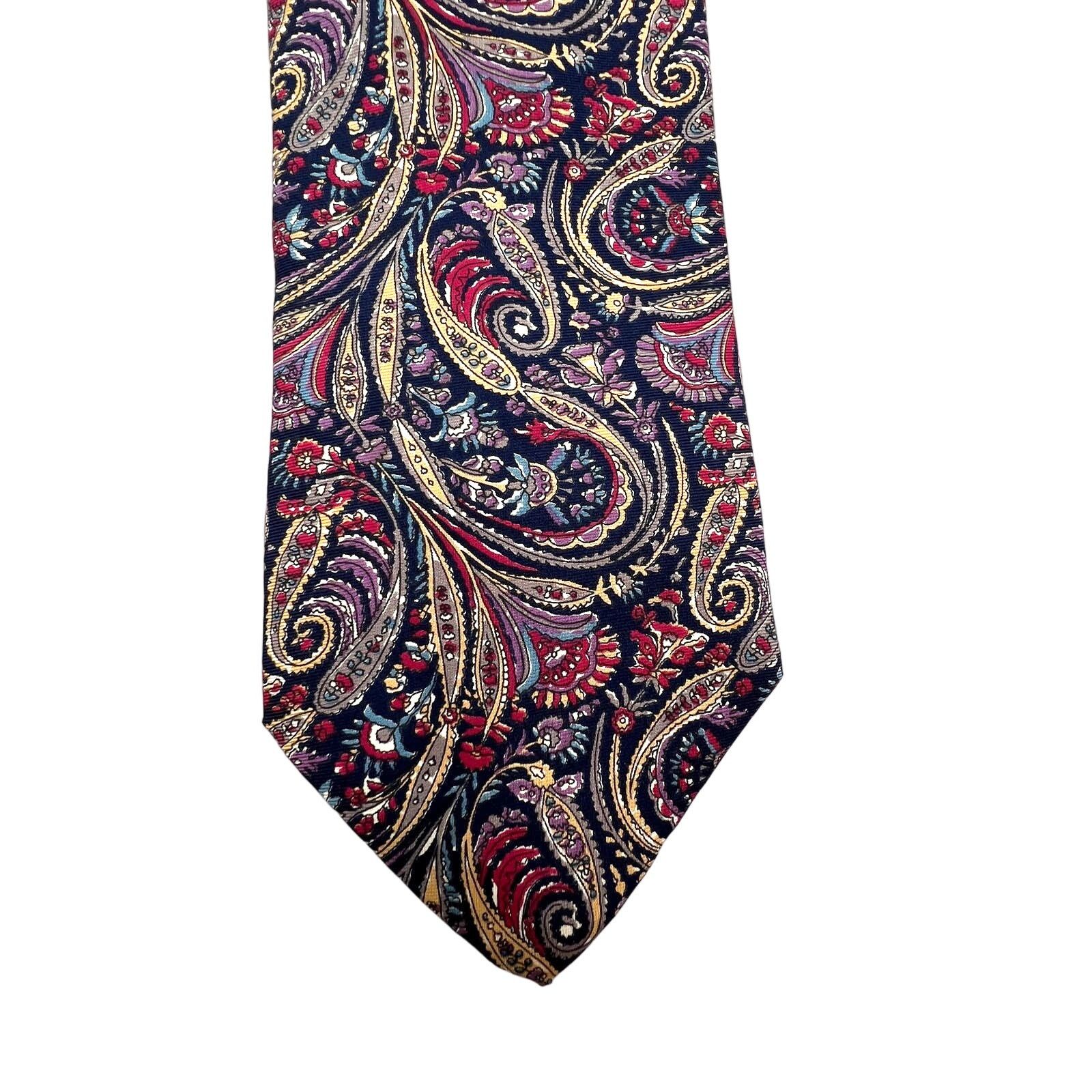 Dior Christian Dior Monsieur Paisley Tie Burgundy Red Blue Size ONE SIZE - 1 Thumbnail