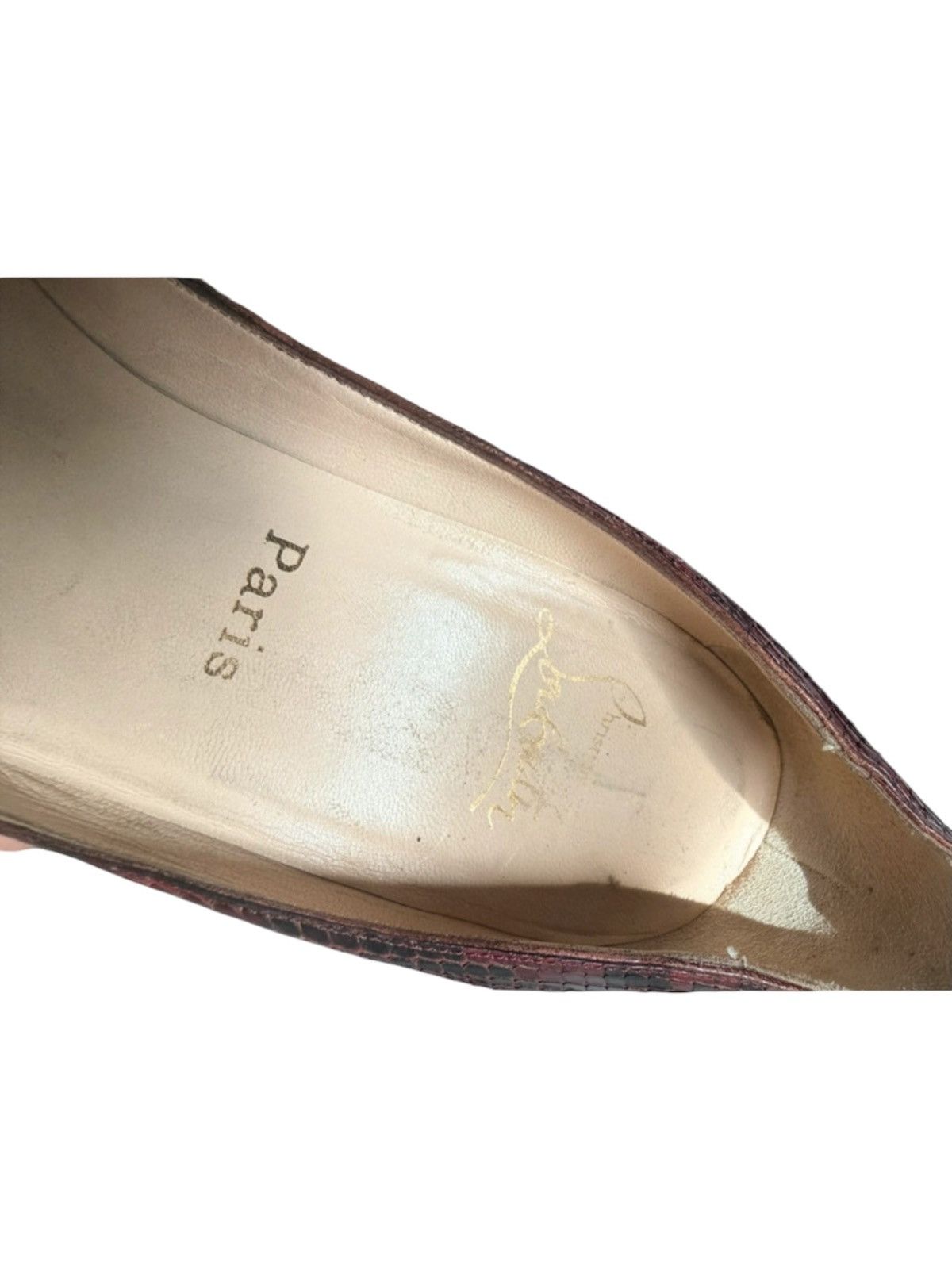 Christian Louboutin Christian Louboutin Burgundy Python Peep Toe Heels EU 40.5 Size US 10.5 / IT 40.5 - 9 Thumbnail