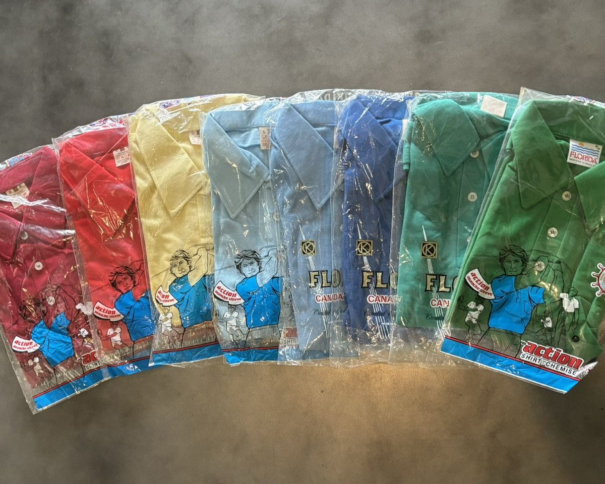 Vintage 1980s Vintage Polo Shirt 80s 90s Deadstock Blank Tee Blue Size US L / EU 52-54 / 3 - 4 Thumbnail