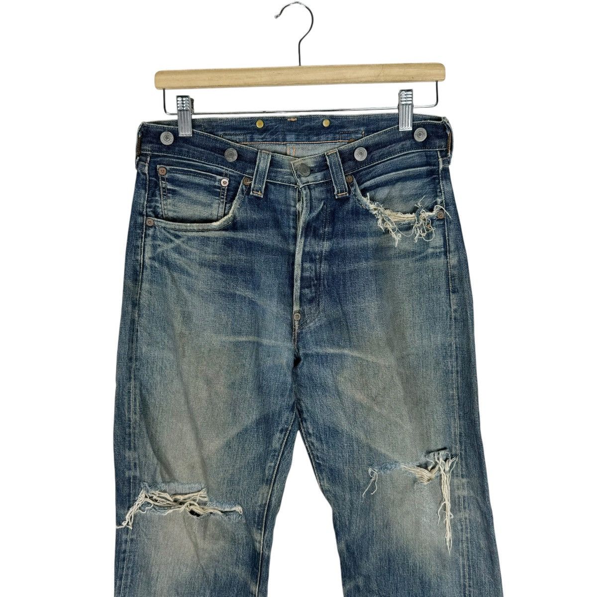Levi's ☀️LEVI’S 501 XX BUCKLE BACK DISTRESSED DENIM JEANS PANTS Size US 32 / EU 48 - 2 Thumbnail
