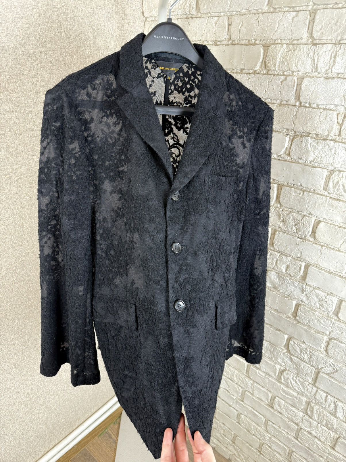 Comme des Garcons Womans Comme Des Garcons Lace Wool Blend Blazer in Black Size M / US 6-8 / IT 42-44 - 9 Thumbnail