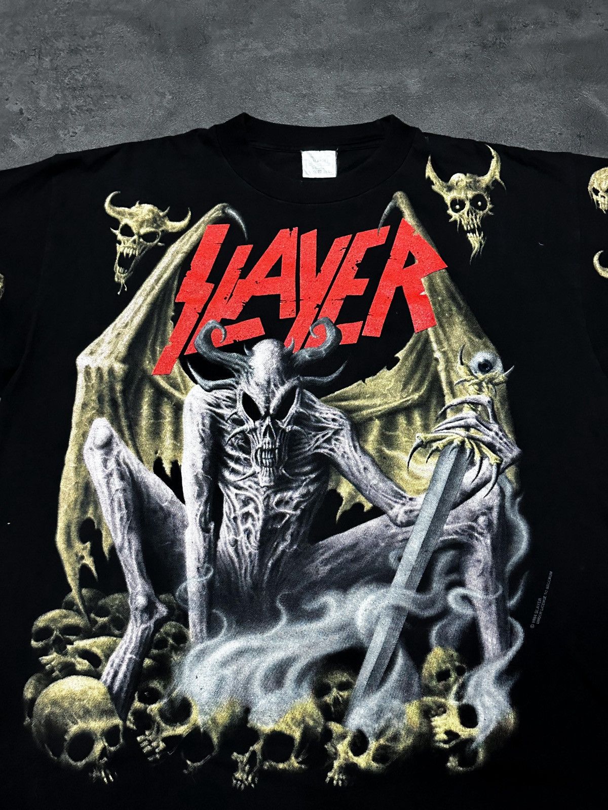 Band Tees 🔥RARE🔥Vintage 90s Slayer demon sword Size US XL / EU 56 / 4 - 1 Thumbnail