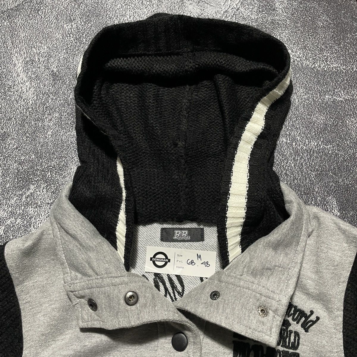 Japanese Brand Rare Ryu-ryu Knit Arm Button Hoodie Size US M / EU 48-50 / 2 - 8 Thumbnail