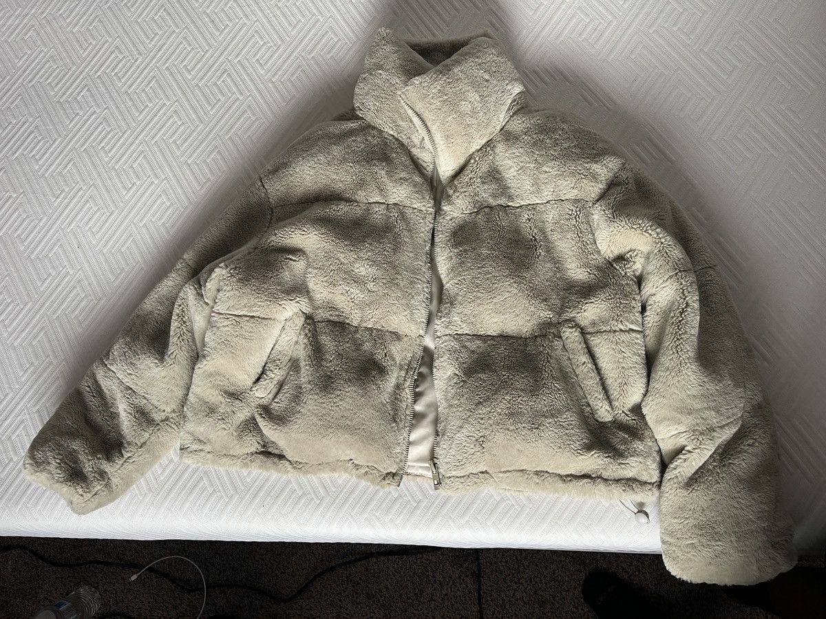 image of Apparis Cropped Puffer Jacket in Beige, Women's (Size XL)