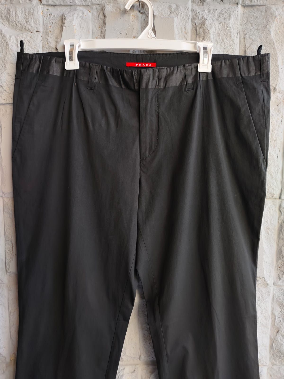 Designer × Prada 💥Prada Print Waist Logo Black Trousers Size US 38 / EU 54 - 3 Thumbnail