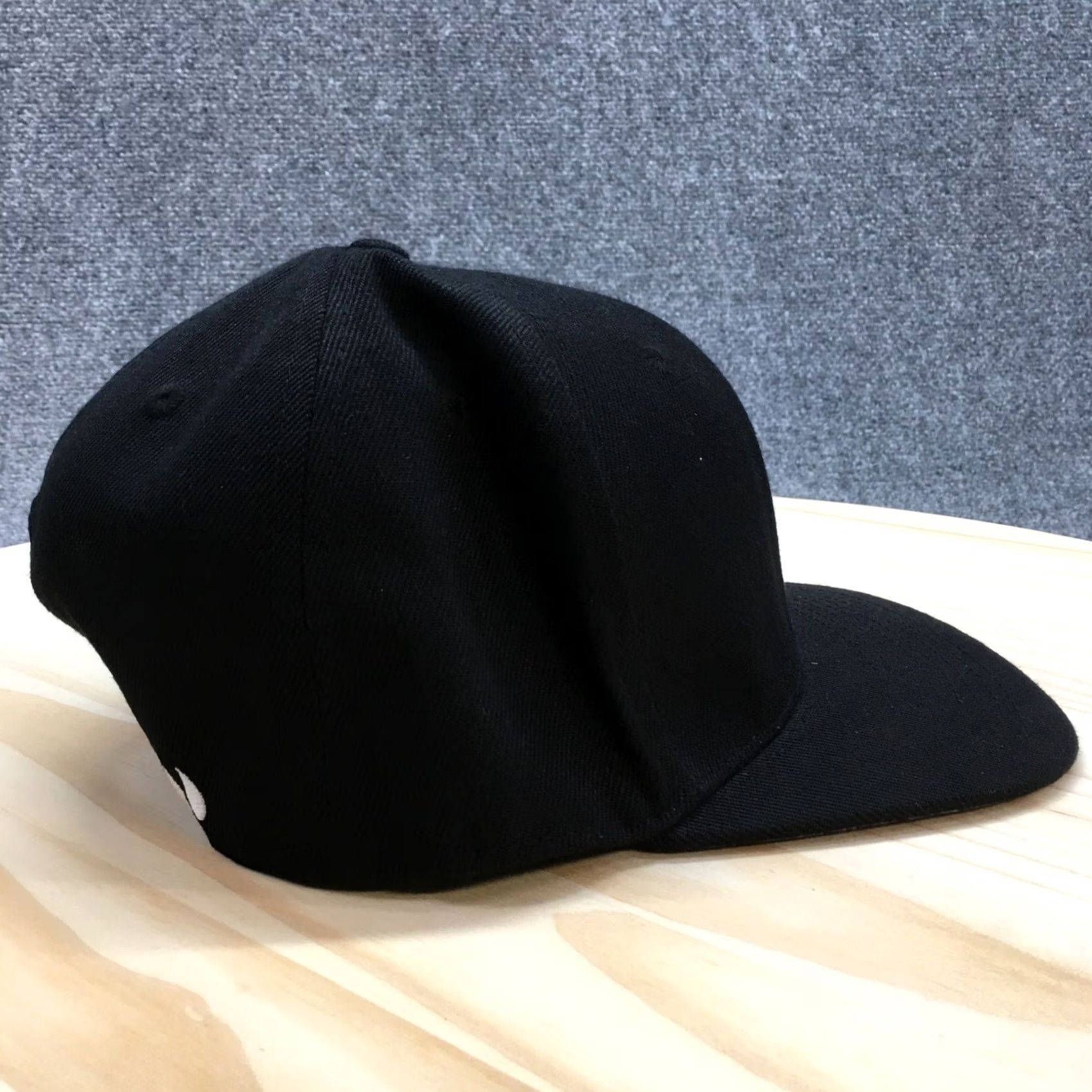 Vintage Habit Snapback Cap Hat Mens One Size Black Solid Adjustable Flat Brim Basic Size ONE SIZE - 4 Thumbnail