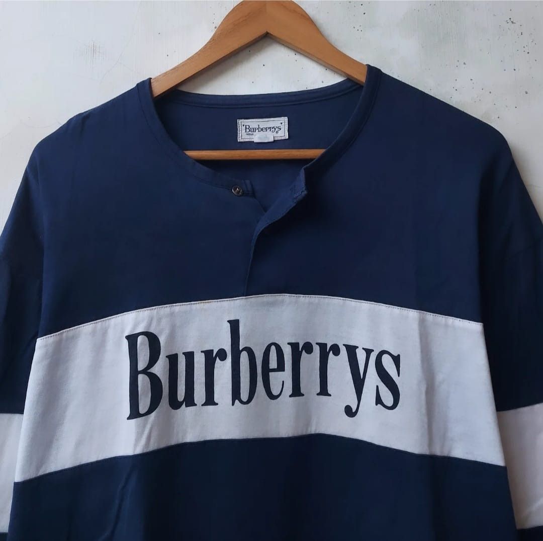 Burberry × Burberry Prorsum × Vintage VTG BURBERRY HALF BUTTON LONG SLEEVE Size US L / EU 52-54 / 3 - 4 Thumbnail