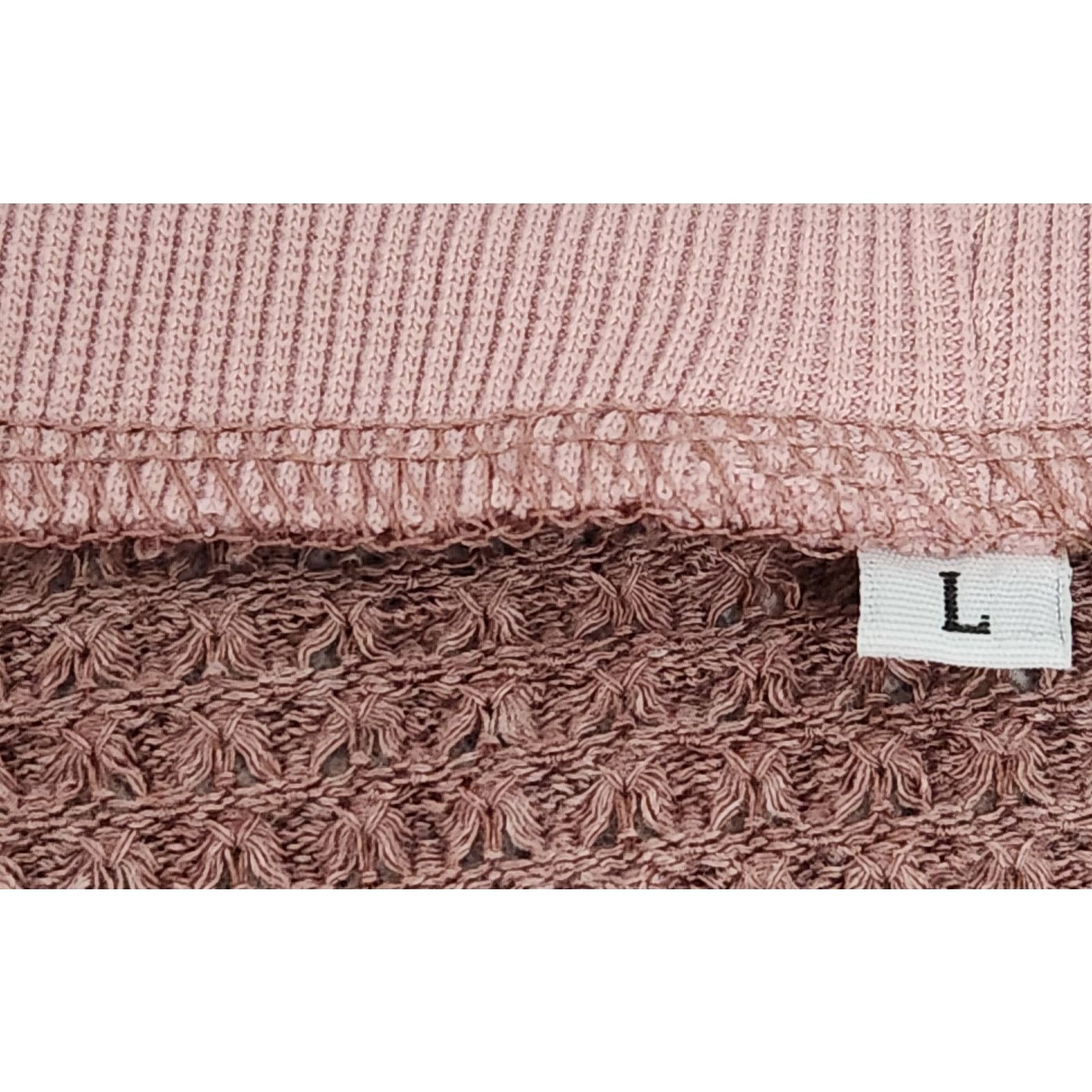 Other Dusty Rose Crisscross Body V Neck Top Large Waffle Knit Size L / US 10 / IT 46 - 4 Thumbnail