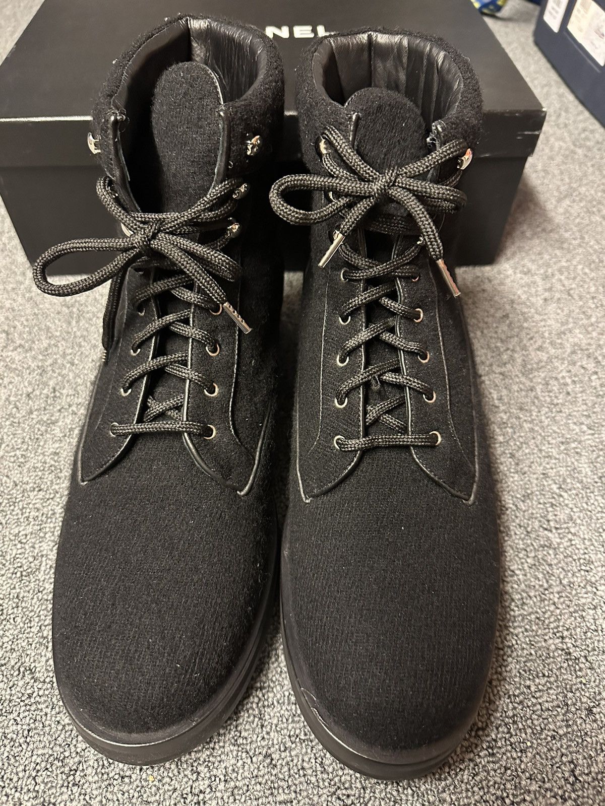 Chanel Chanel 2016 Wool Ankle Lace-Up Boots Size US 12 / EU 45 - 7 Thumbnail