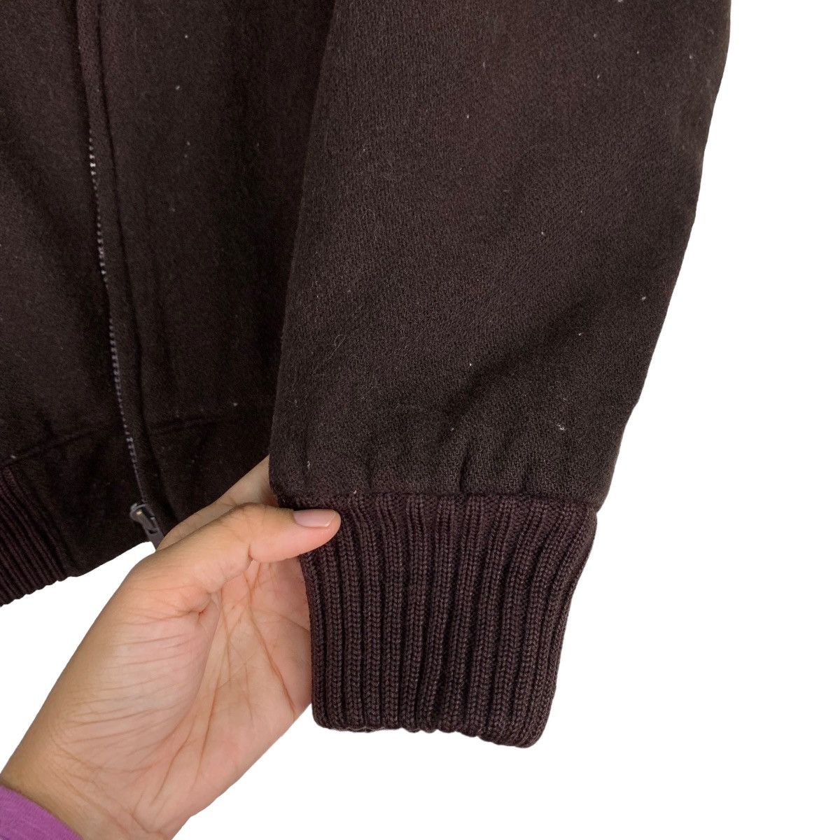 Japanese Brand KENJACK Dark Brown Wool Bomber Jacket #1069-C48 Size US L / EU 52-54 / 3 - 13 Thumbnail