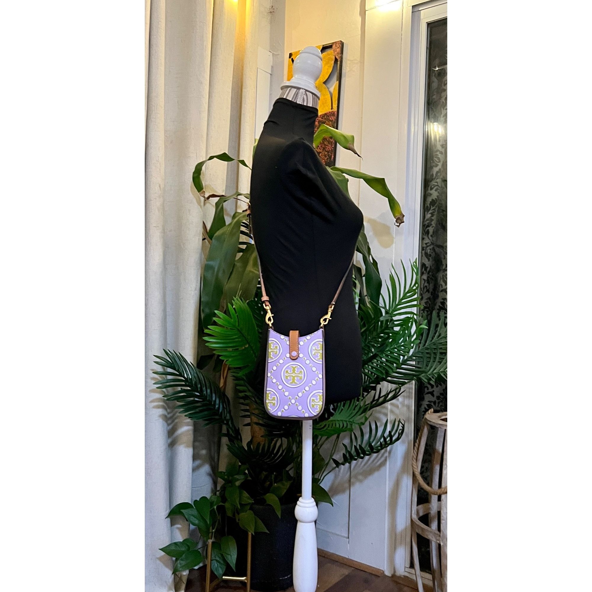 Tory Burch ✺✺ AUTHENTIC TORY BURCH PURPLE & GREEN EMBOSSED CROSSBODY ✺✺ Size ONE SIZE - 10 Thumbnail