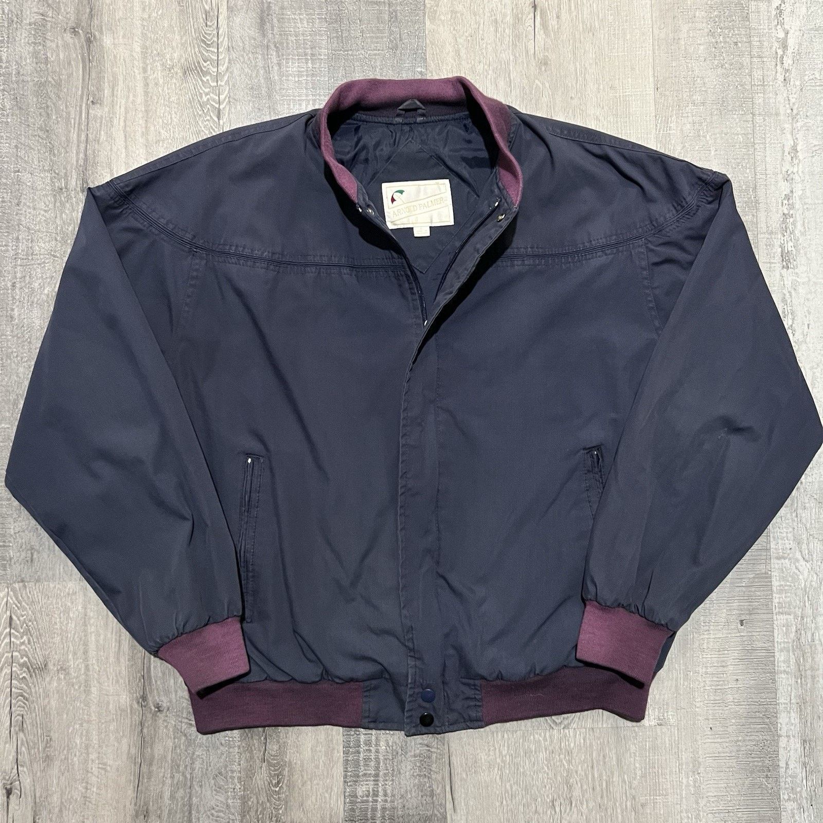 Vintage VTG Arnold Palmer Bomber Jacket Navy Bi-Swing Golfing Preppy Size US L / EU 52-54 / 3 - 1 Thumbnail
