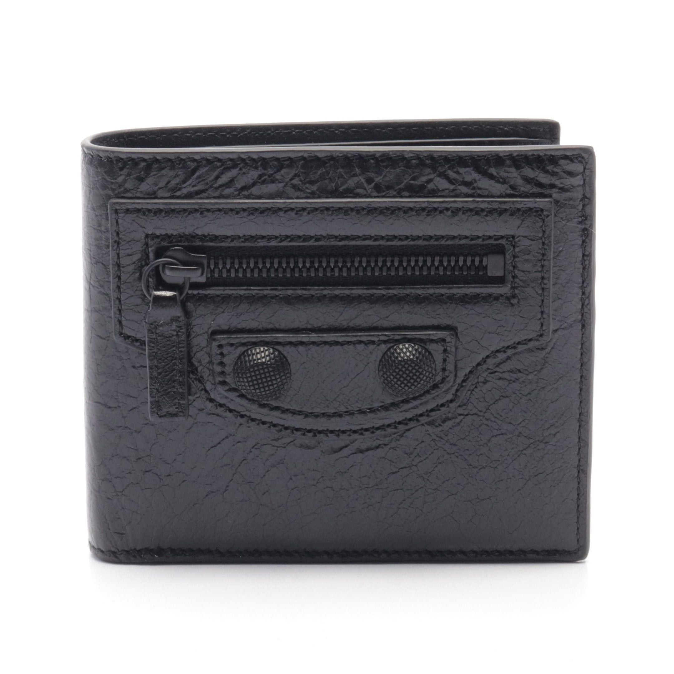 Balenciaga Balenciaga Le Cag Bi-Fold Wallet Leather Black Size ONE SIZE - 1 Thumbnail