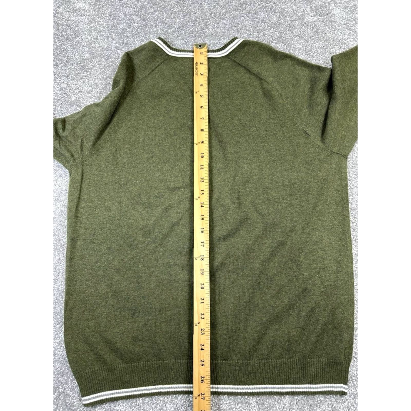 Brooks Brothers Brooks Brothers Sweater Mens L Green Cotton Wool Knit V-Neck Pullover Logo Preppy Winter Fall Spring Size US L / EU 52-54 / 3 - 7 Thumbnail