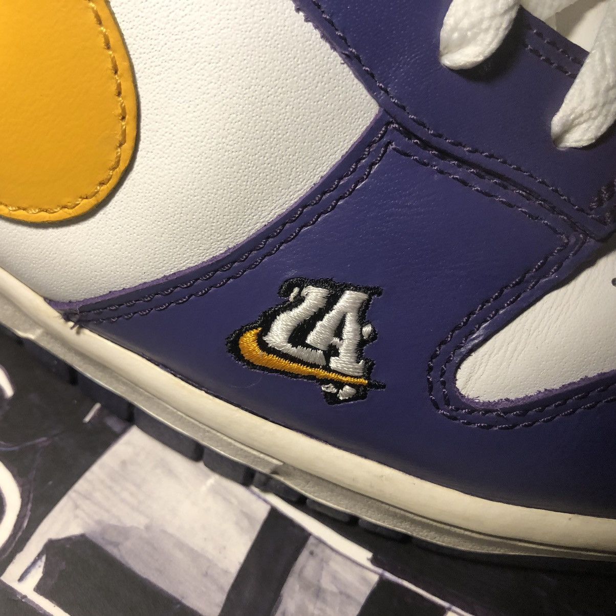 Nike × Vintage RARE 2004 Nike Dunk Low LA Los Angeles Court Purple Kobe Size US 13 / EU 46 - 10 Thumbnail