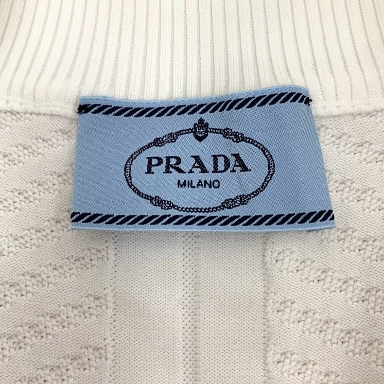 Prada Prada White ribbed stand-up collar half-zip sleeveless knit Size XS / US 0-2 / IT 36-38 - 6 Thumbnail