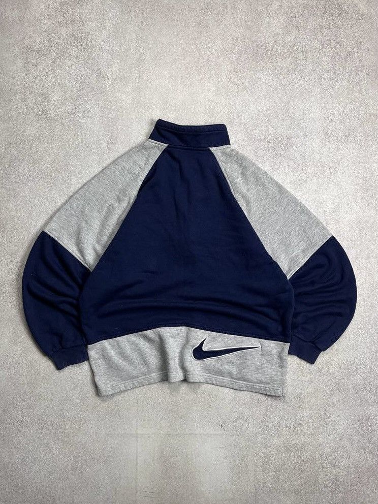 Other Vintage Nike Big Swoosh Quarter Zip Sweatshirt Y2K M Size US M / EU 48-50 / 2 - 1 Thumbnail