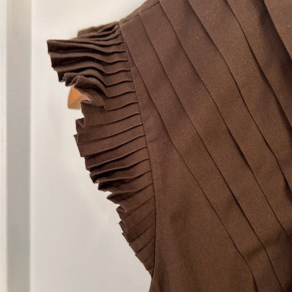 Other Max and Cleo Dark Brown Dress with Ruffle and Pleat Detaili Size S / US 4 / IT 40 - 3 Thumbnail