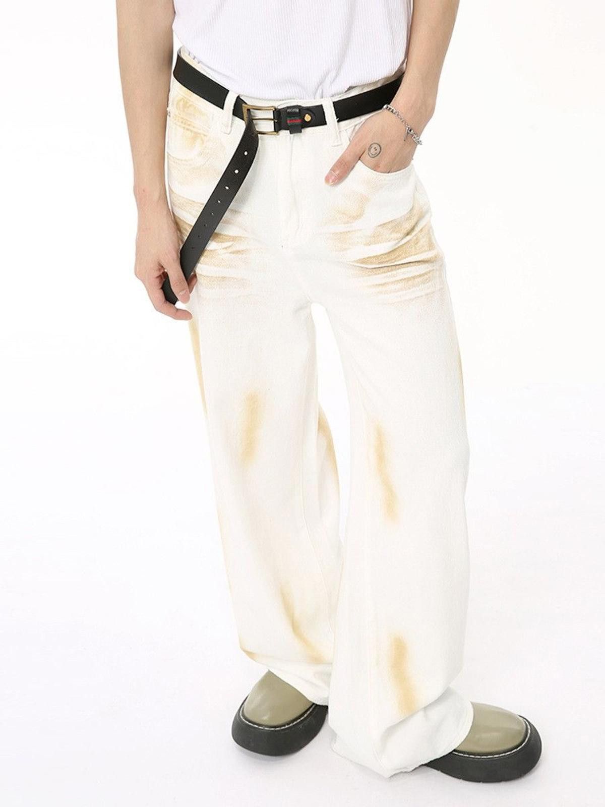 Vintage Paint Splatter White Baggy Denim Jeans Size US 30 / EU 46 - 6 Thumbnail