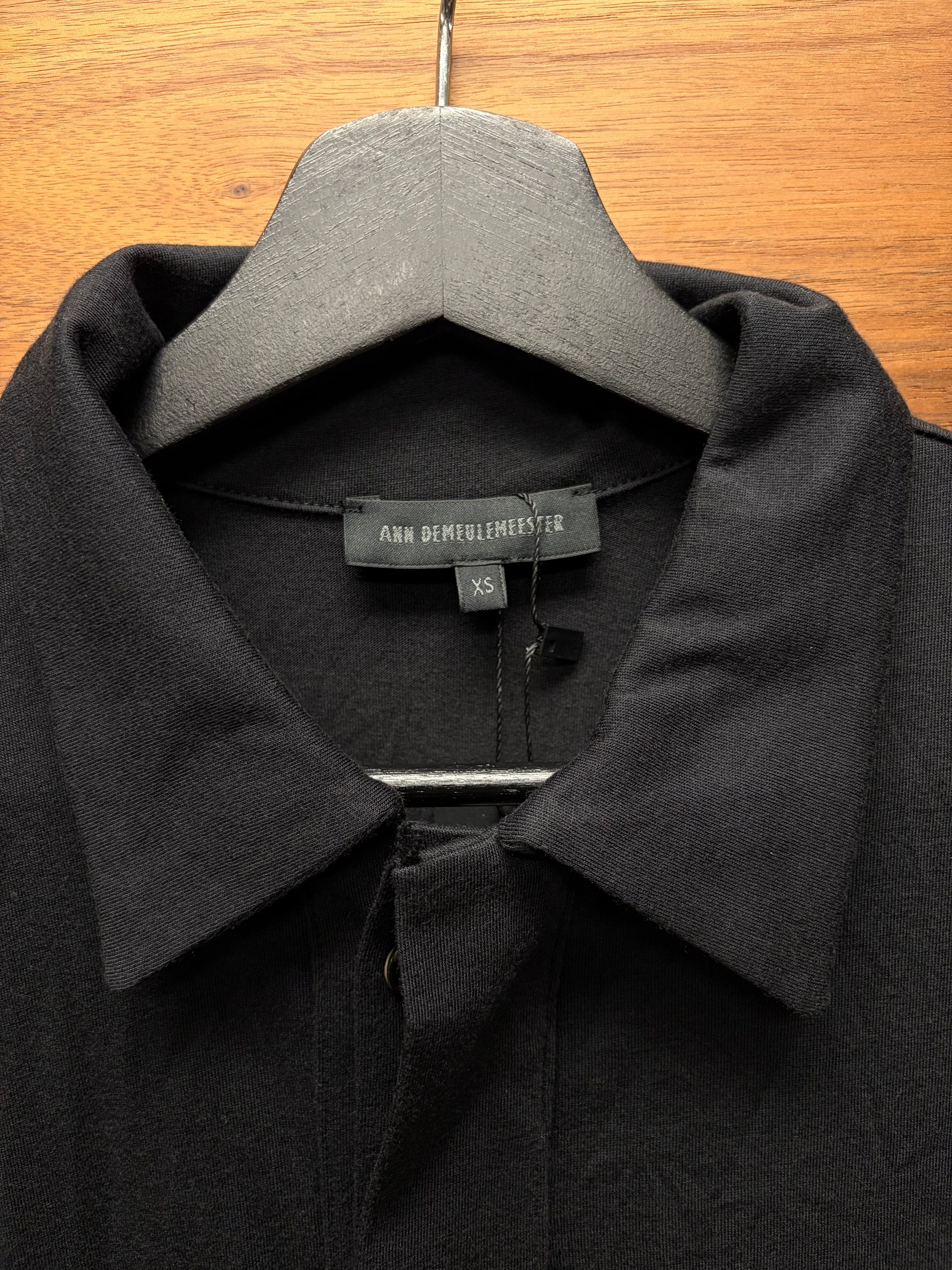 Ann Demeulemeester Ann Demeulemeester Light Jersey Cotton Black Short Sleeve Polo Size US XL / EU 56 / 4 - 2 Thumbnail