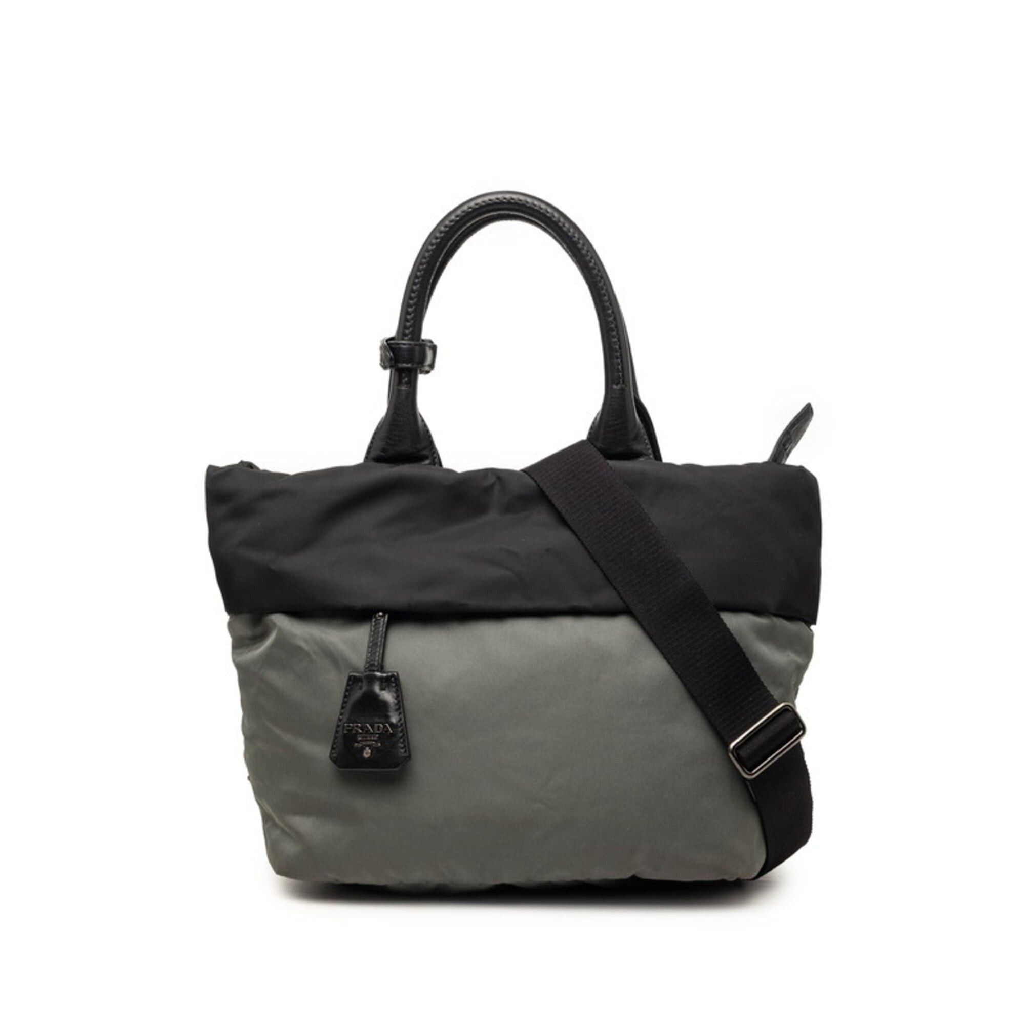 Prada Prada Handbag Shoulder Bag 2WAY 1BG521 Black Gray Nylon Women's PRADA Size ONE SIZE - 1 Thumbnail