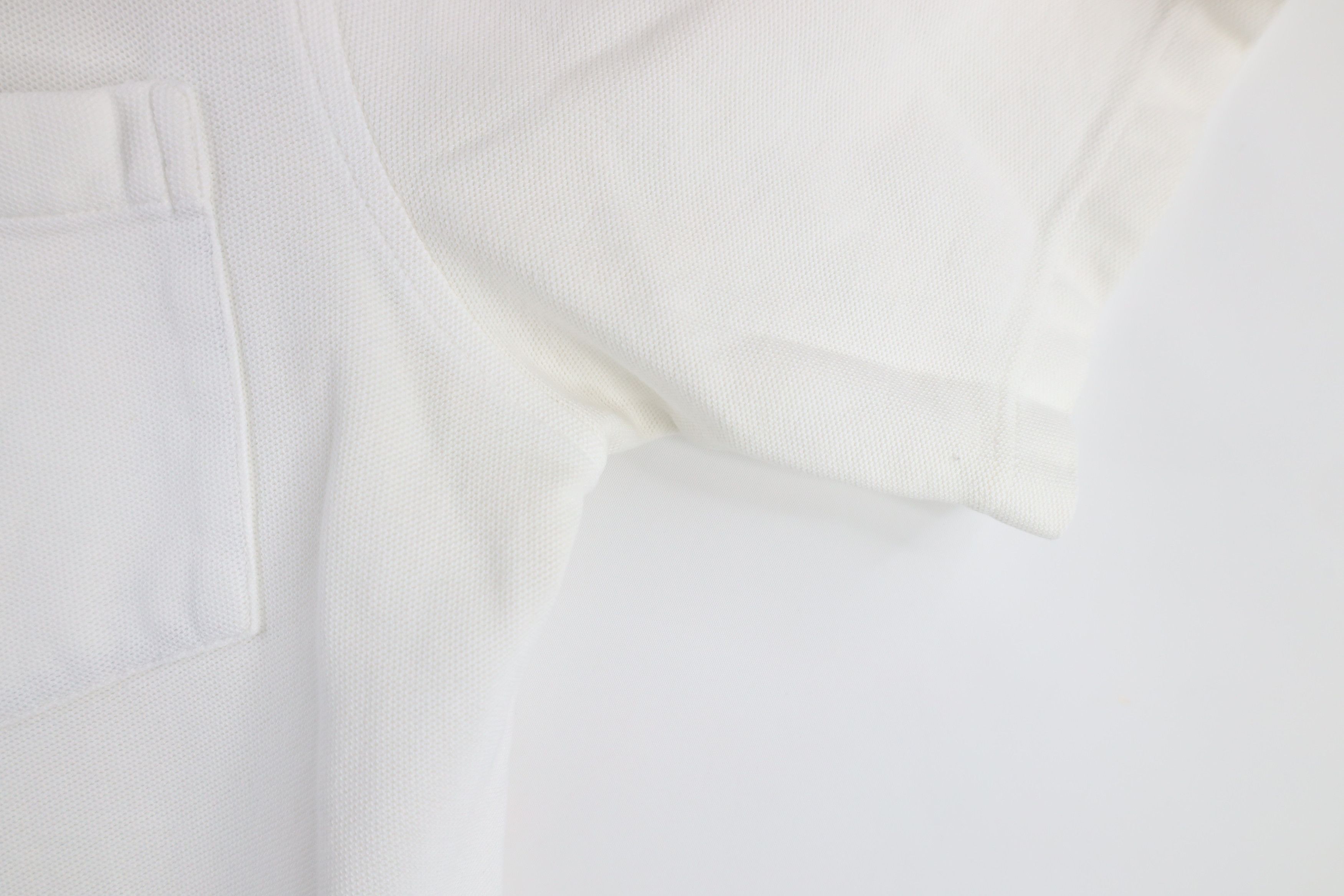 Lands' End × Vintage Vintage 90s Lands End Pique Cotton Golf Polo Shirt White Size US M / EU 48-50 / 2 - 12 Thumbnail