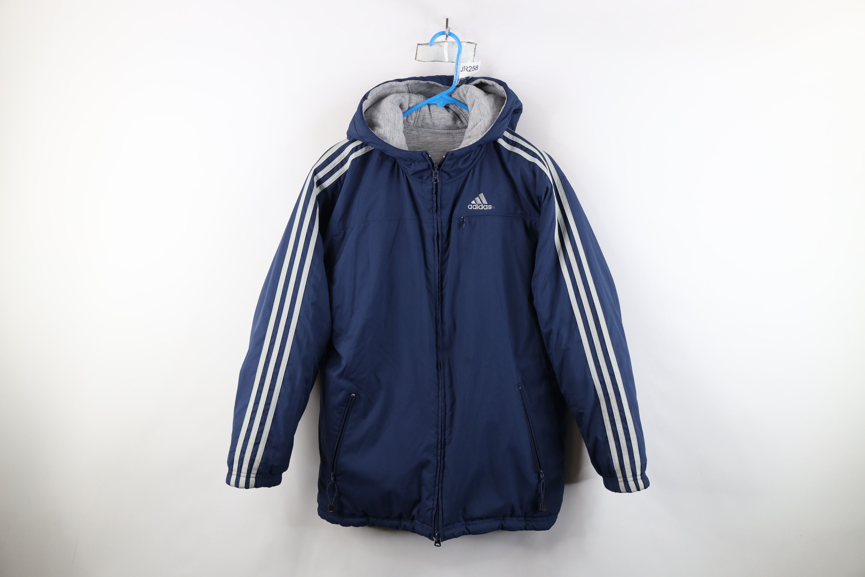 Adidas × Vintage Vintage Y2K 2003 Adidas Striped Reversible Hooded Jacket Size L / US 10 / IT 46 - 1 Thumbnail