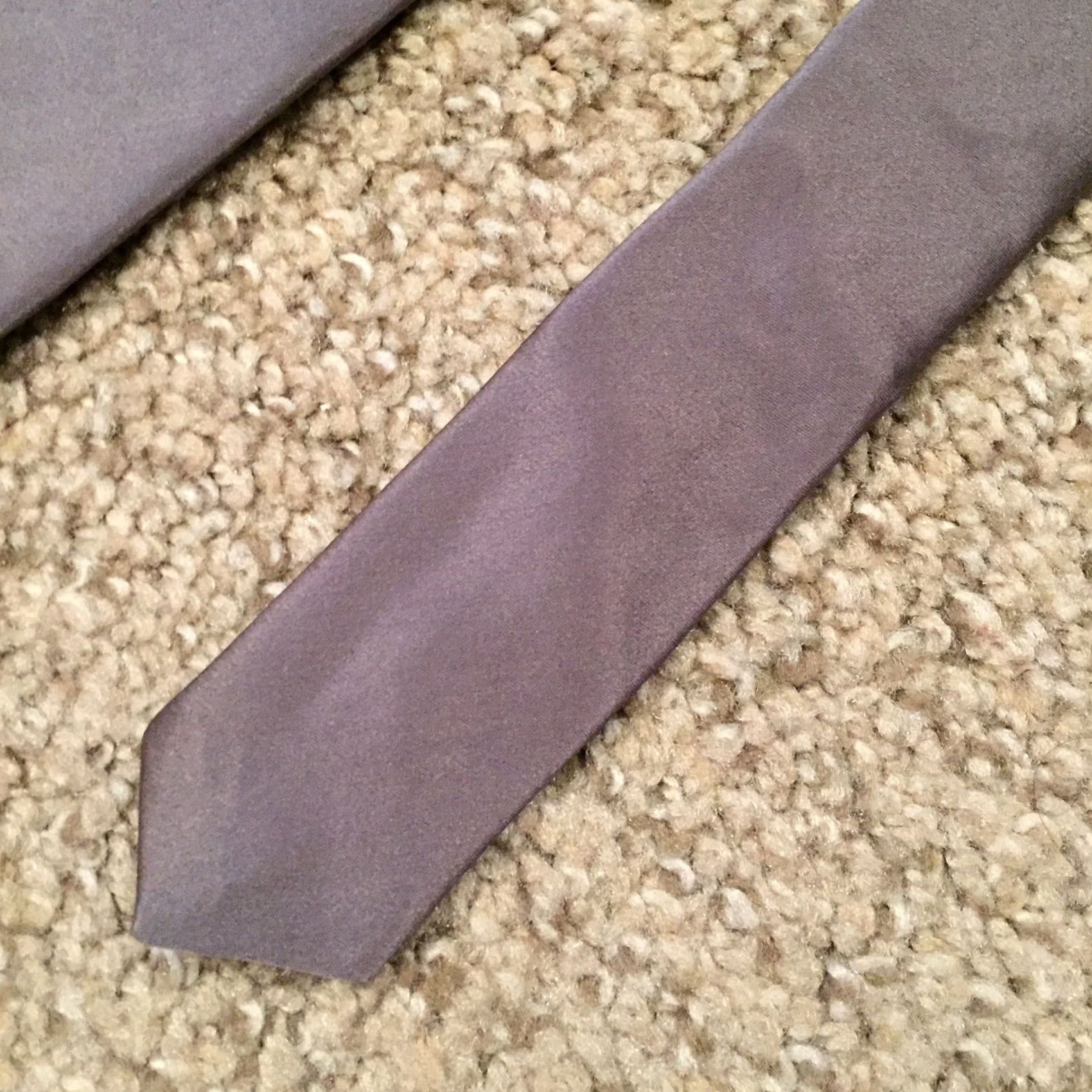 Vintage Zylos Tie 100% Silk Solid Gray 57" Classic Width 3.75" Mens Designer Neck Tie Gray Size ONE SIZE - 7 Thumbnail