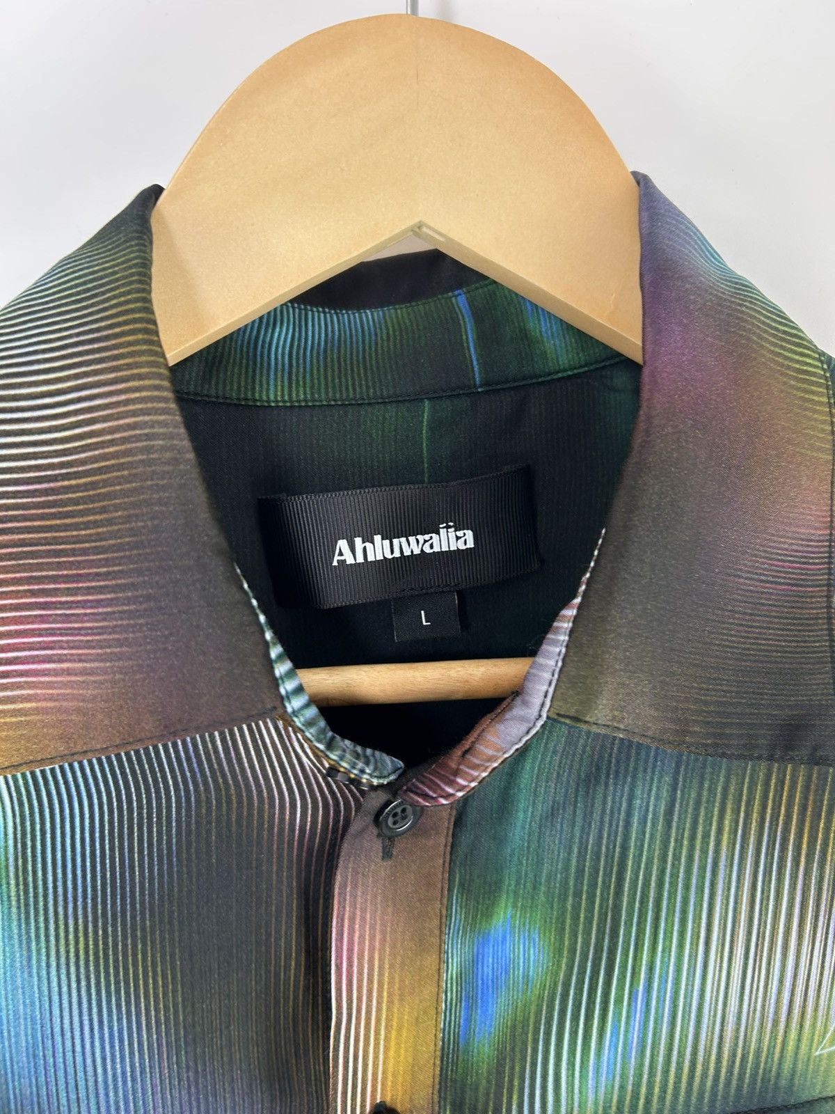 Ahluwalia Ahluwalia Buki Shirt Button Down Satin Blue Electric AW23 Size US L / EU 52-54 / 3 - 12 Thumbnail