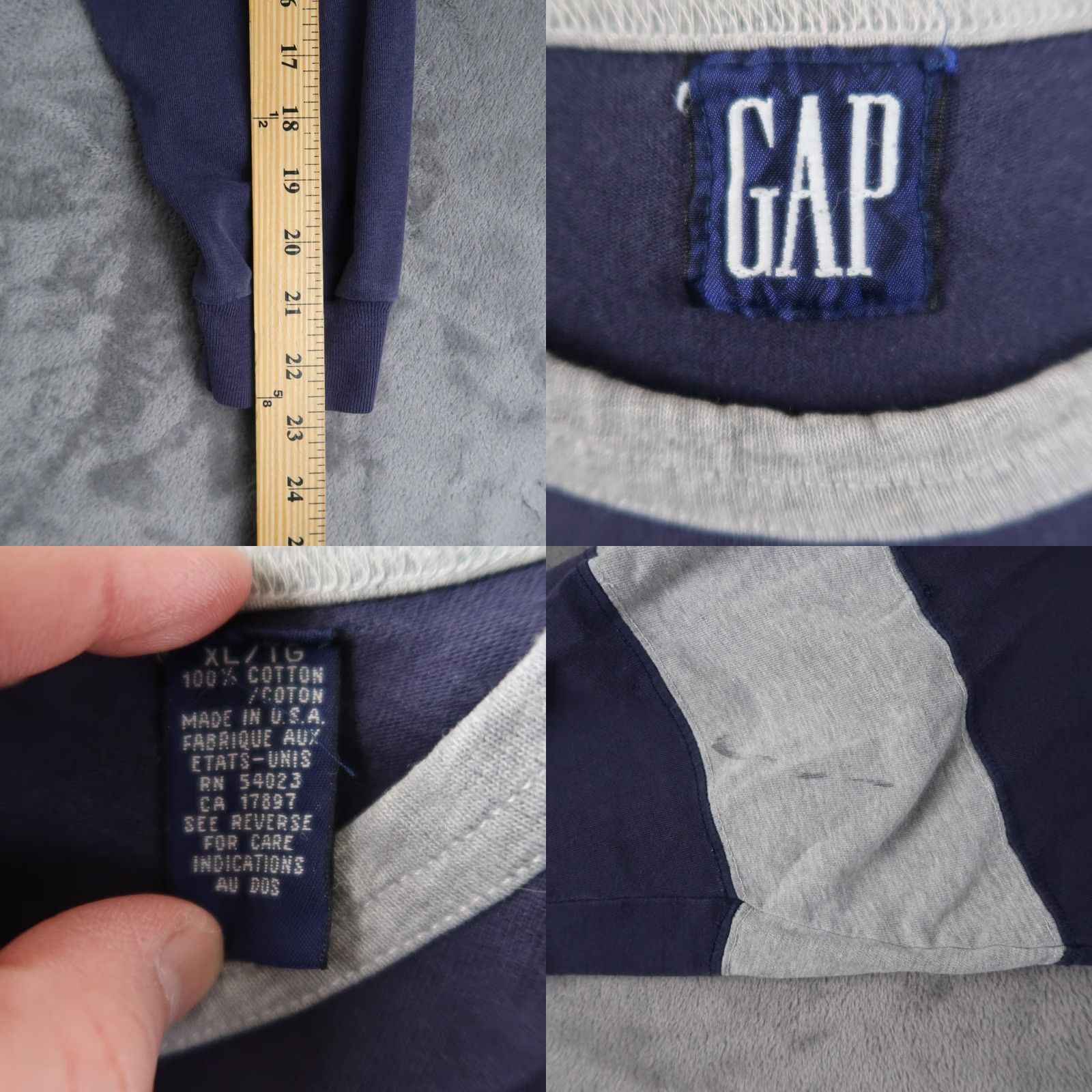Gap VINTAGE Gap Rugby T Shirt Mens XL Blue Two Tone 90s Made in USA Size US XL / EU 56 / 4 - 8 Thumbnail