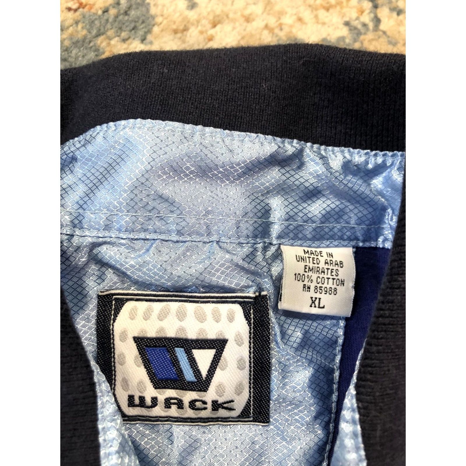 Vintage Wack Polo Shirt XL Mens Blue White Stripe Hockey Graphic 1/4 Zip Long Sleeve Polo Shirt Size US XL / EU 56 / 4 - 7 Thumbnail