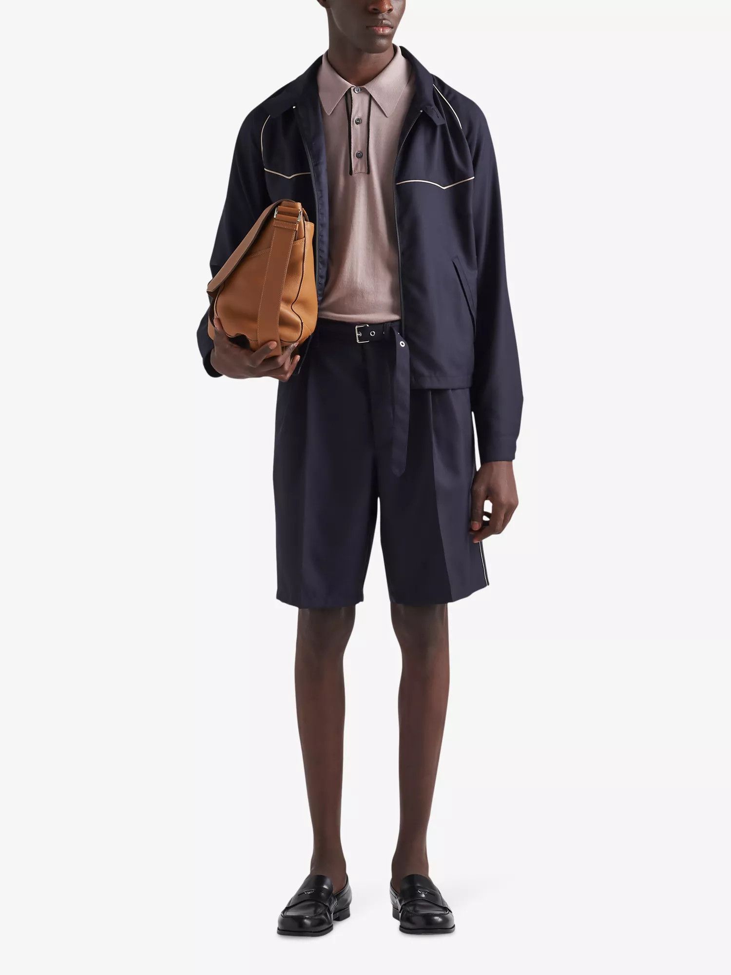 Prada o1bcso1str1025 Belted Bermuda Shorts in Navy Size US 30 / EU 46 - 2 Thumbnail