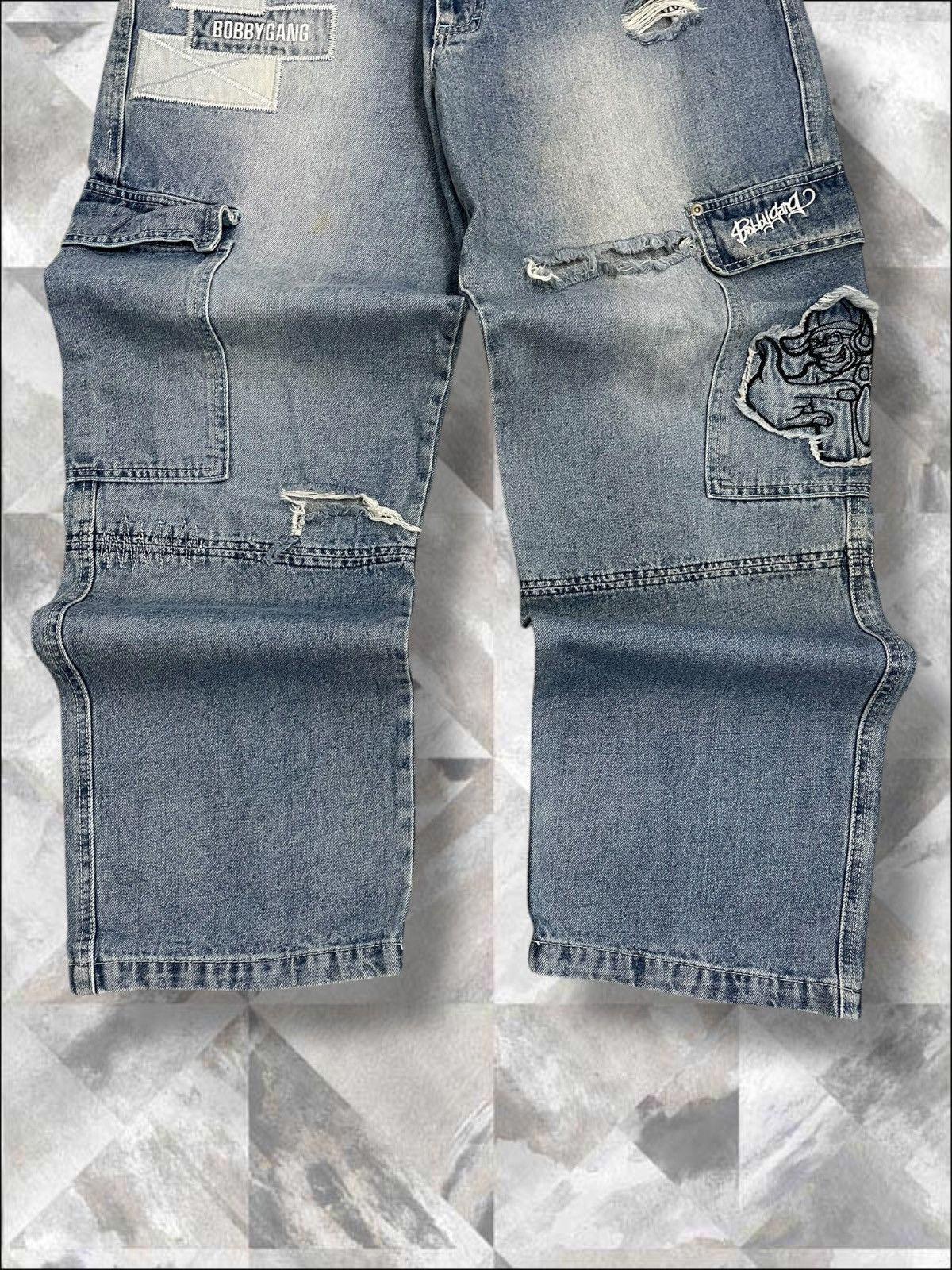 JNCO Vintage Rare 1990s Designer Bobby Gang Baggy Cargo Denim Size US 30 / EU 46 - 3 Thumbnail