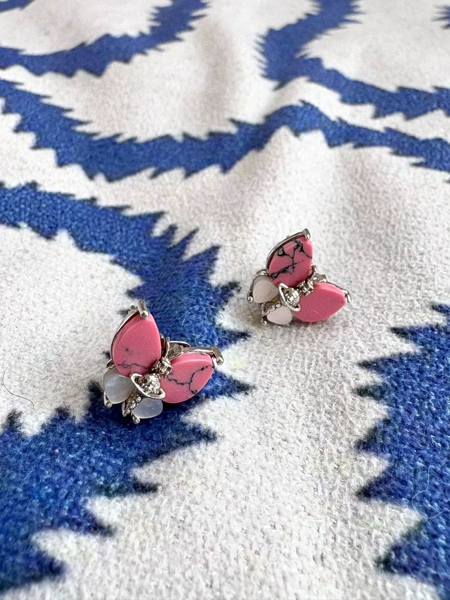 vivienne westwood pink butterfly earrings