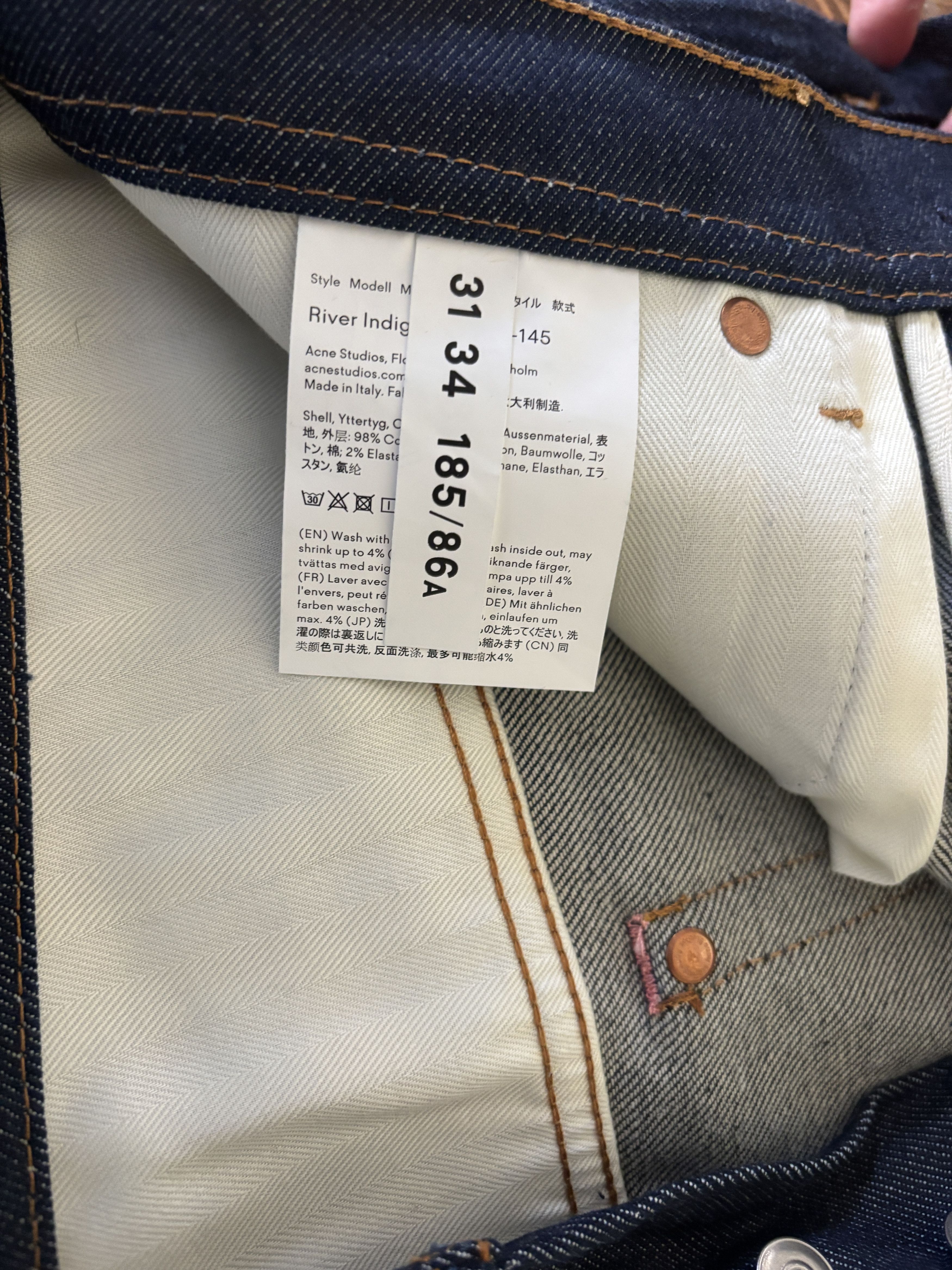 Acne Studios River Indigo Jeans 31/34 Size US 31 - 3 Thumbnail