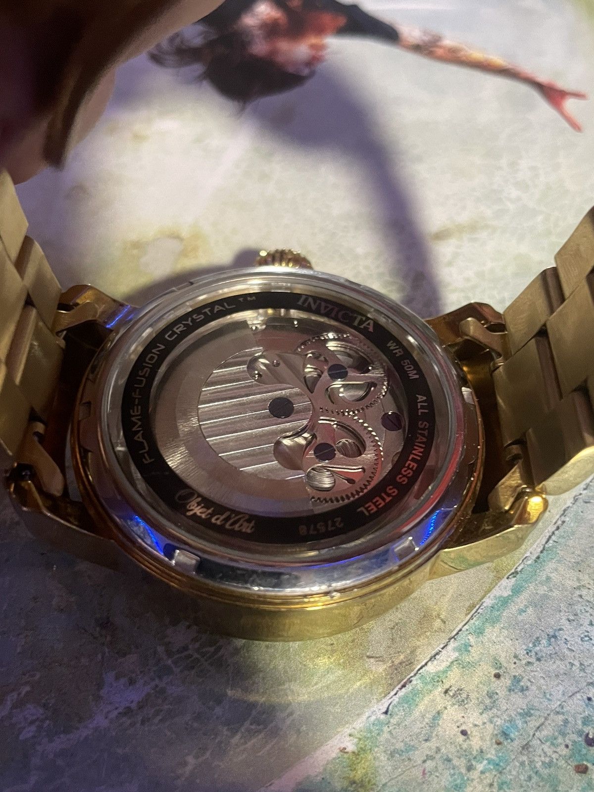 Invicta Invicta Men’s Objet D’Art Automatic Skeleton Face Watch Size ONE SIZE - 5 Thumbnail