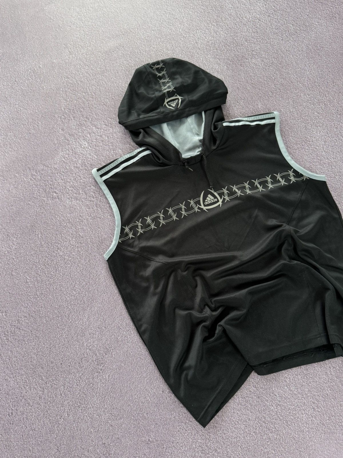 Adidas Vintage Japan Vibe Adidas Sleeveless Hoodie Y2K Size US XL / EU 56 / 4 - 4 Thumbnail