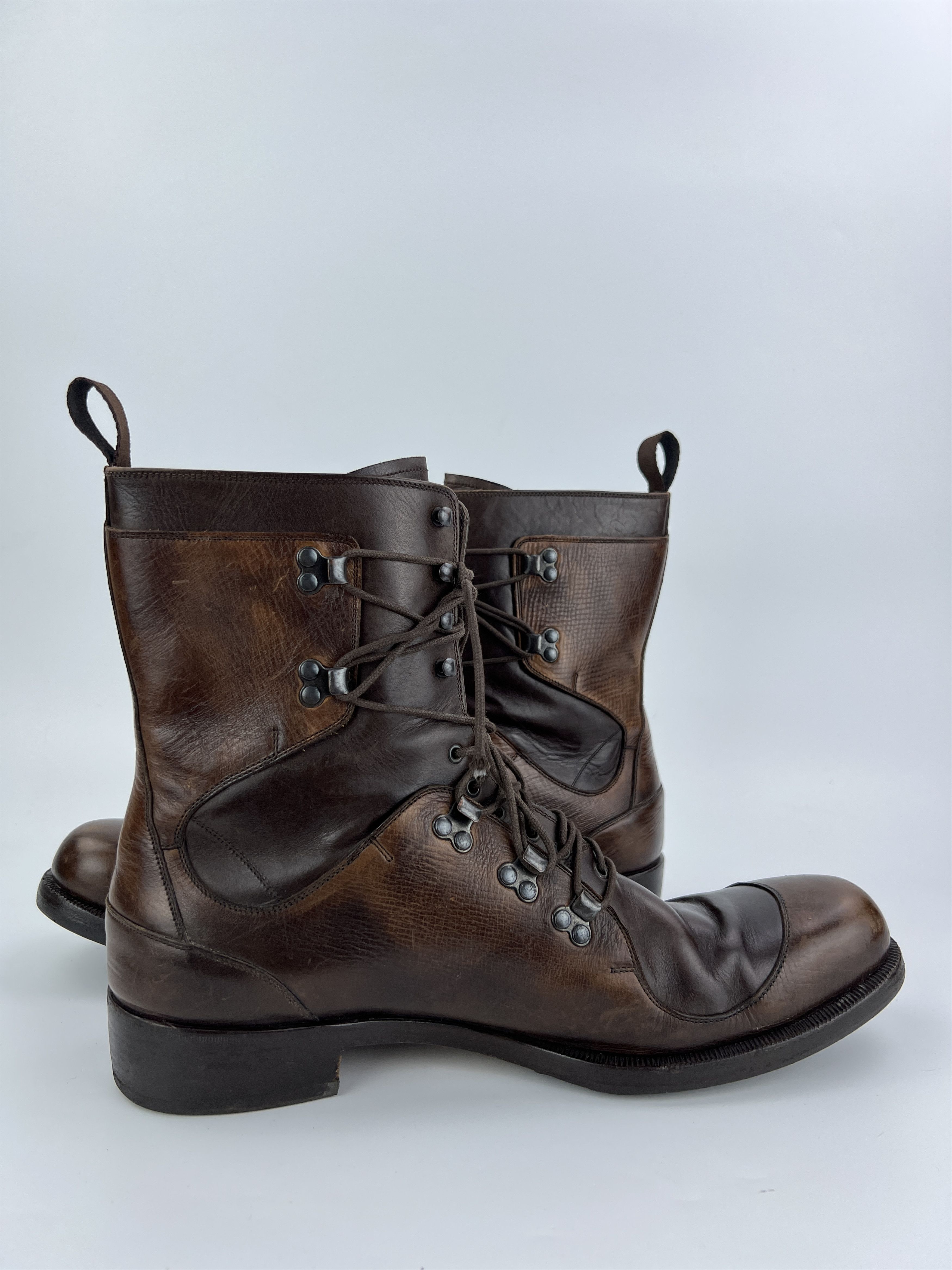 Fendi × Vintage Rare Fendi Combat Cowboy Style Brown High Boots Size US 11.5 / EU 44-45 - 7 Thumbnail