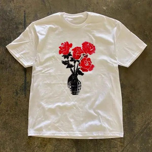 Japanese Brand Mibuki x Aika White casual retro flower print t-shirt Size US M / EU 48-50 / 2 - 3 Thumbnail