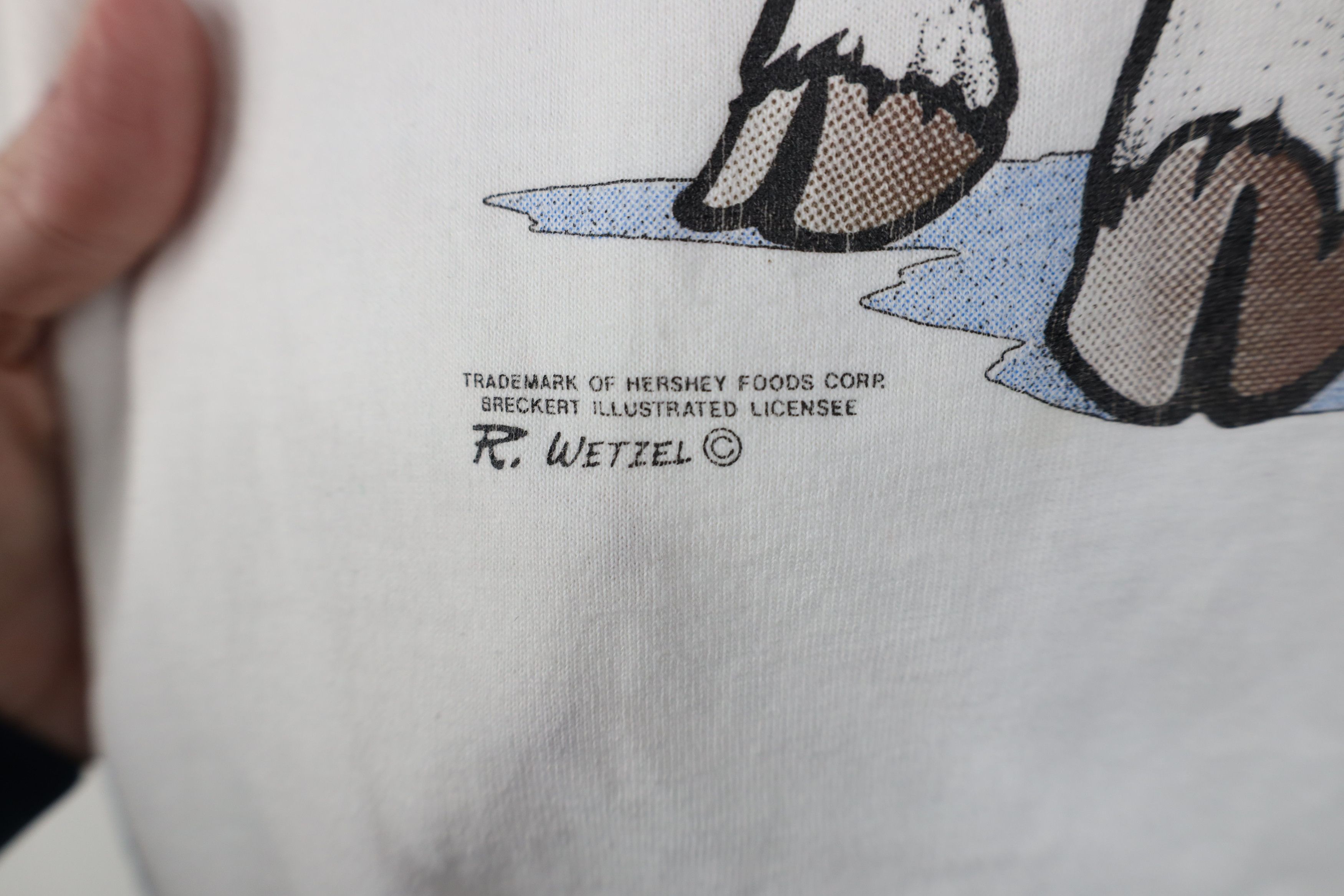 Fruit Of The Loom Vintage 90s Hersheys Chocolate Chocolate World Cow T-Shirt Size US XL / EU 56 / 4 - 7 Thumbnail