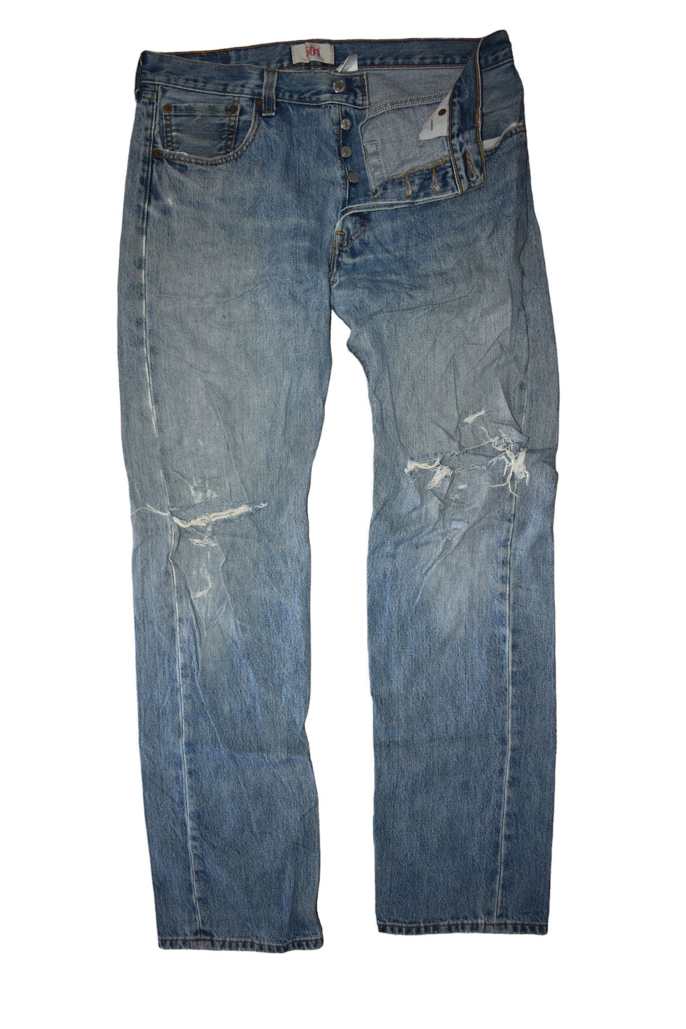 Levi's × Vintage Vintage Levis 501 Distress Denim size 34 Size US 34 / EU 50 - 1 Thumbnail
