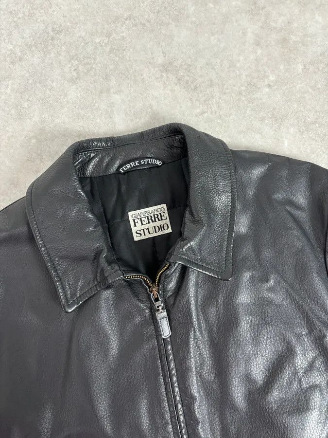 Gianfranco Ferre 1990s Gianfranco Ferré Calfskin Leather Black Jacket Size US M / EU 48-50 / 2 - 4 Thumbnail
