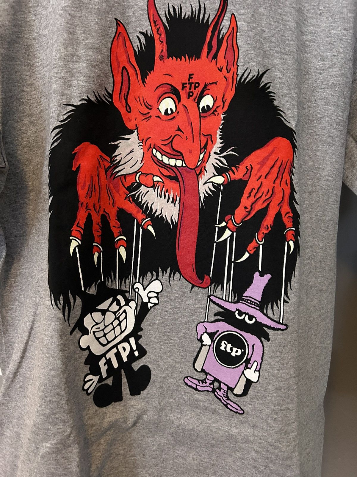 Fuck The Population FTP Krampus Logo T Shirt Grey Size M Size US M / EU 48-50 / 2 - 2 Thumbnail